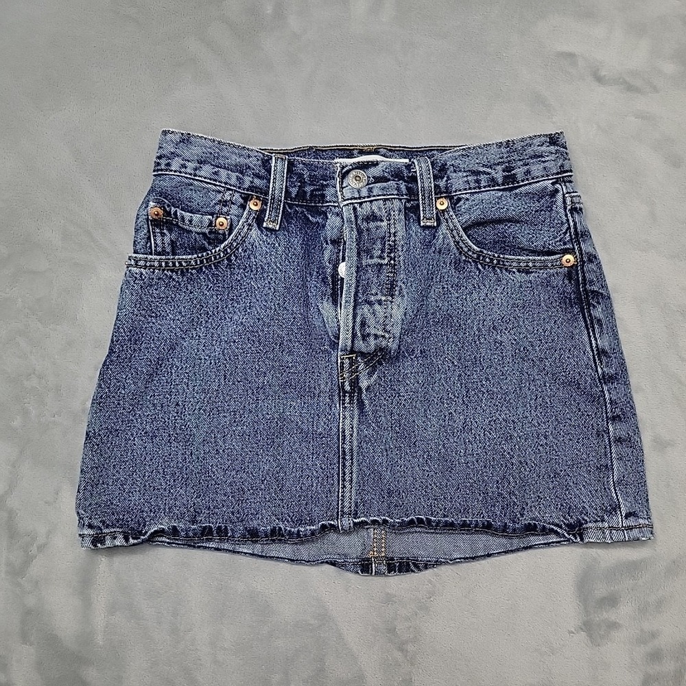Levi's‎ Skirt Womens 25 Blue Icon Skirt Denim Mini Distressed Casual Festival
